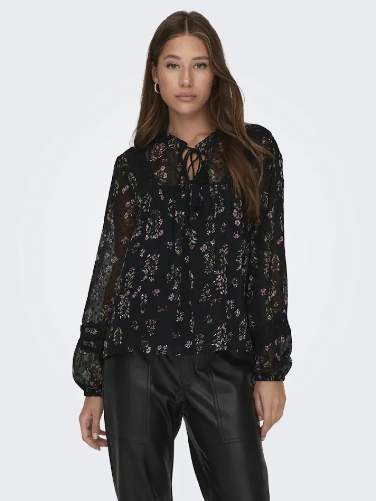 ONLTESSA ELIZA LS TOP WVN black