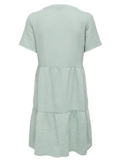 ONLTHYRA LIFE SS V-NECK DRESS WVN CS harbor gray