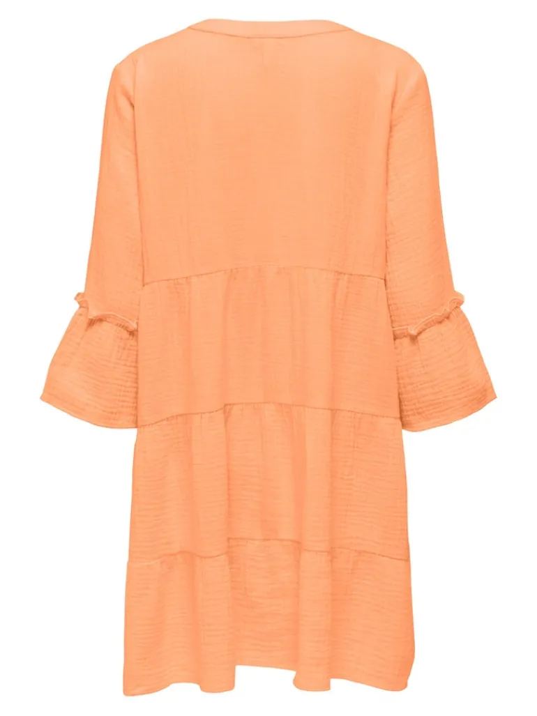 ONLTHYRA PEPLON DRESS NOOS WVN orange chiffon