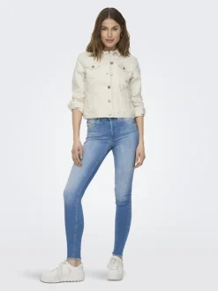 ONLTIA DNM JACKET COL PIM ecru