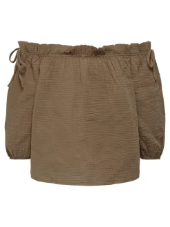 ONLTILLA THYRA OFF SHOULDER TOP NN walnut