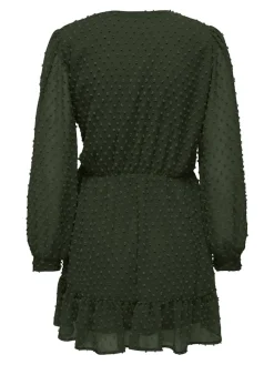 ONLTIVA L/S DOBBY WRAP DRESS NOOS WVN rosin