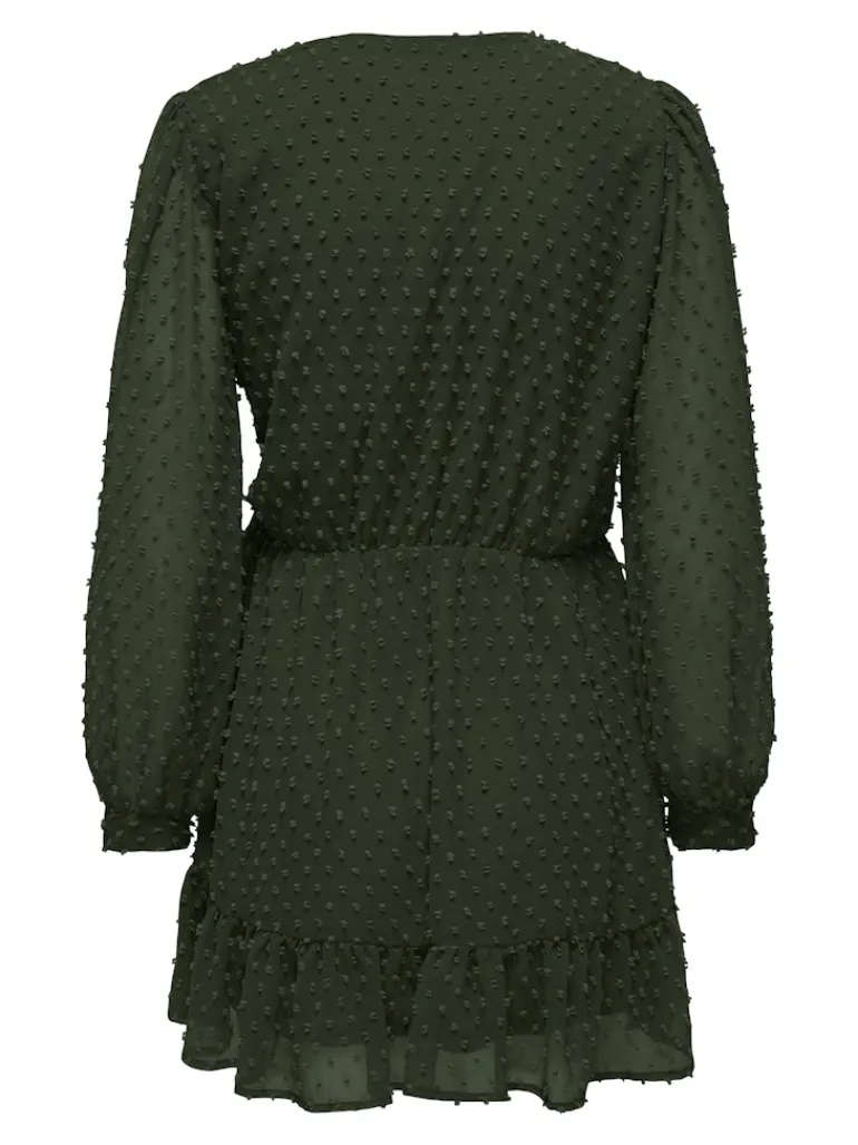 ONLTIVA L/S DOBBY WRAP DRESS NOOS WVN rosin