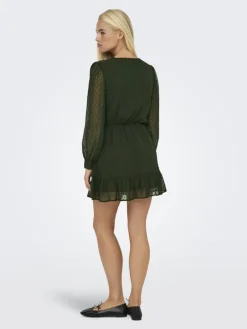 ONLTIVA L/S DOBBY WRAP DRESS NOOS WVN rosin