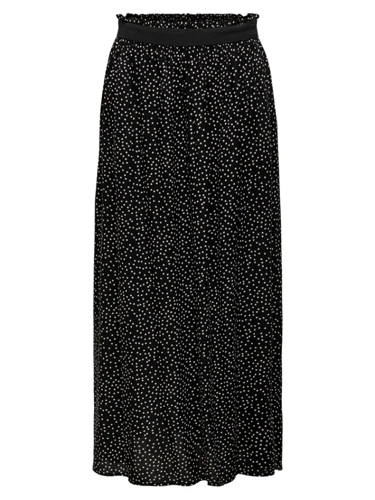 ONLVENEDIG AOP LIFE LONG SKIRT WVN NOOS black