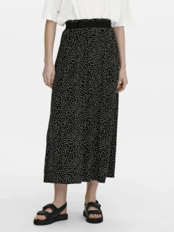 ONLVENEDIG AOP LIFE LONG SKIRT WVN NOOS black