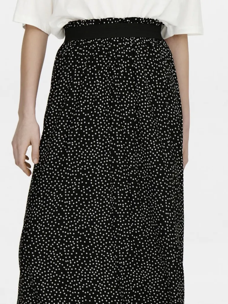 ONLVENEDIG AOP LIFE LONG SKIRT WVN NOOS black