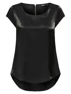 ONLVIC SS SHIMMER TOP NOOS WVN black