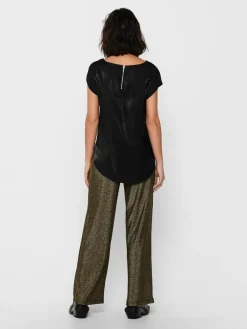 ONLVIC SS SHIMMER TOP NOOS WVN black