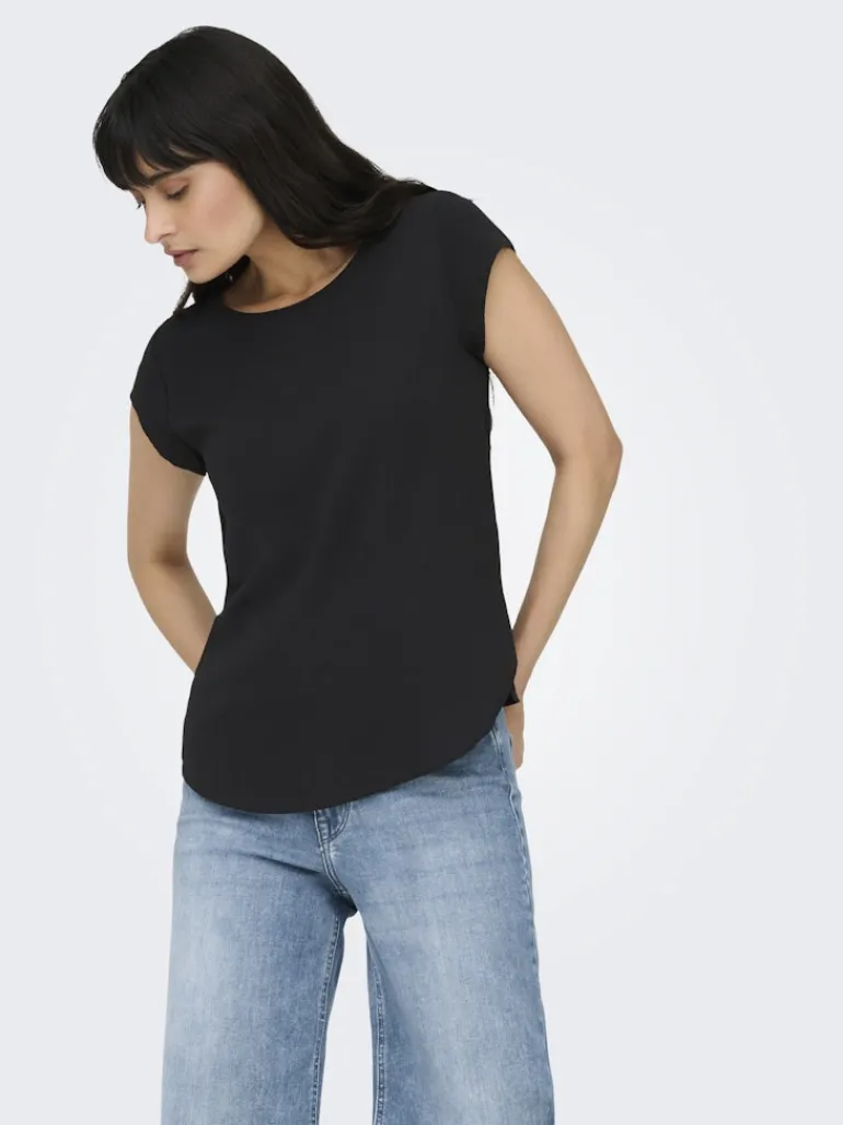 ONLVIC S/S SOLID TOP NOOS WVN black1