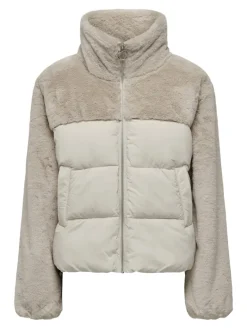 ONLWANJA FUR PUFFER MIX JACKET NOOS OTW moonbeam