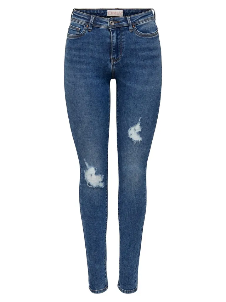 ONLWAUW MID SK DESTROY DNM BJ209 dark blue denim