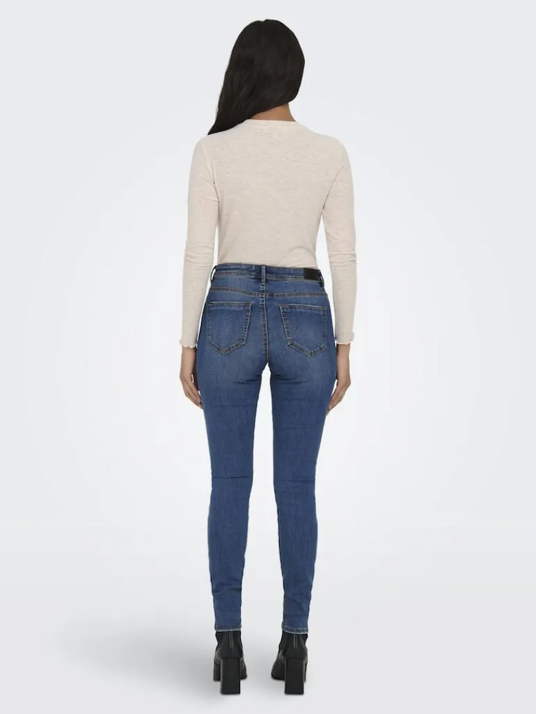 ONLWAUW MID SK DESTROY DNM BJ209 dark blue denim