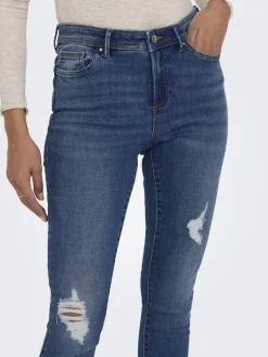 ONLWAUW MID SK DESTROY DNM BJ209 dark blue denim