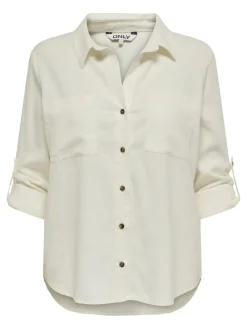 ONLYASMIN-CARO L/S LINEN SHIRT PNT NOOS cloud dancer