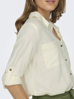 ONLYASMIN-CARO L/S LINEN SHIRT PNT NOOS cloud dancer