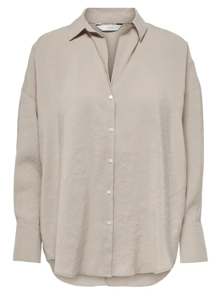 ONLZAZIMA L/S LOOSE SHIRT WVN NOOS silver mink