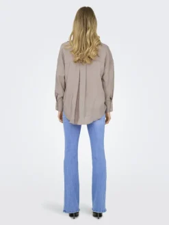 ONLZAZIMA L/S LOOSE SHIRT WVN NOOS silver mink