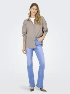 ONLZAZIMA L/S LOOSE SHIRT WVN NOOS silver mink