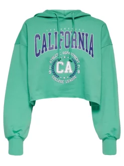 ONLZOEY LS DREAMER CROPPED HOOD NN winter green