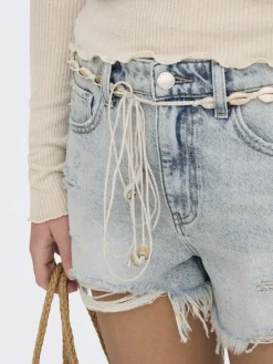 ONLZUMA HW SHELL BELT DNM SHORTS BJ light blue denim