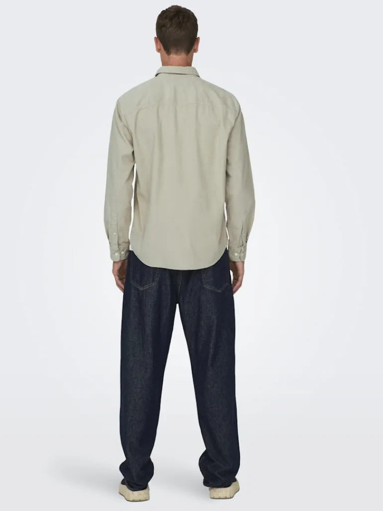 ONSALP 2PKT WASHD CORD LS SHIRT OTL silver lining