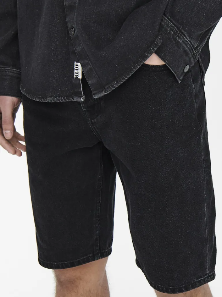ONSAVI SHORTS BLACK PK 1899 black denim