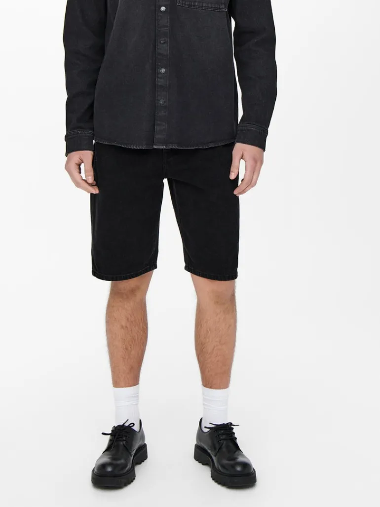 ONSAVI SHORTS BLACK PK 1899 black denim