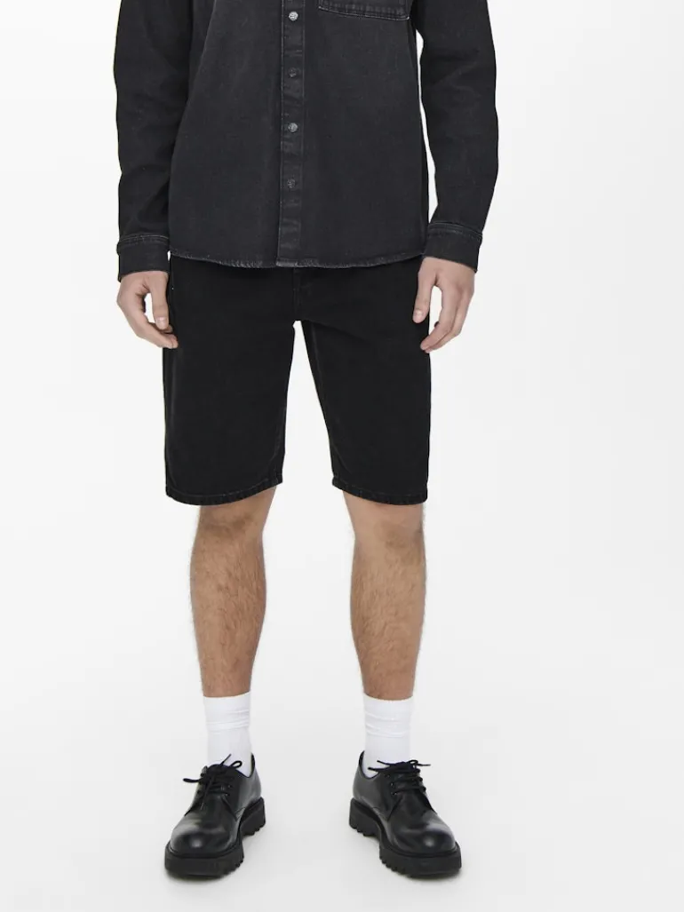 ONSAVI SHORTS BLACK PK 1899 black denim