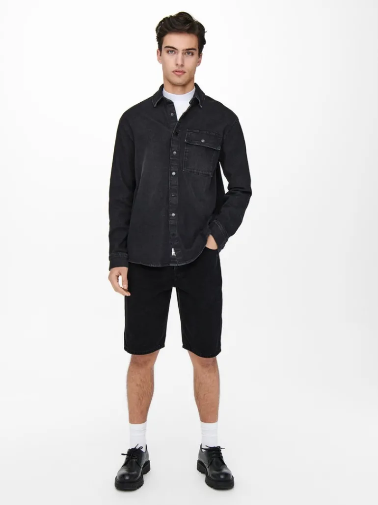 ONSAVI SHORTS BLACK PK 1899 black denim