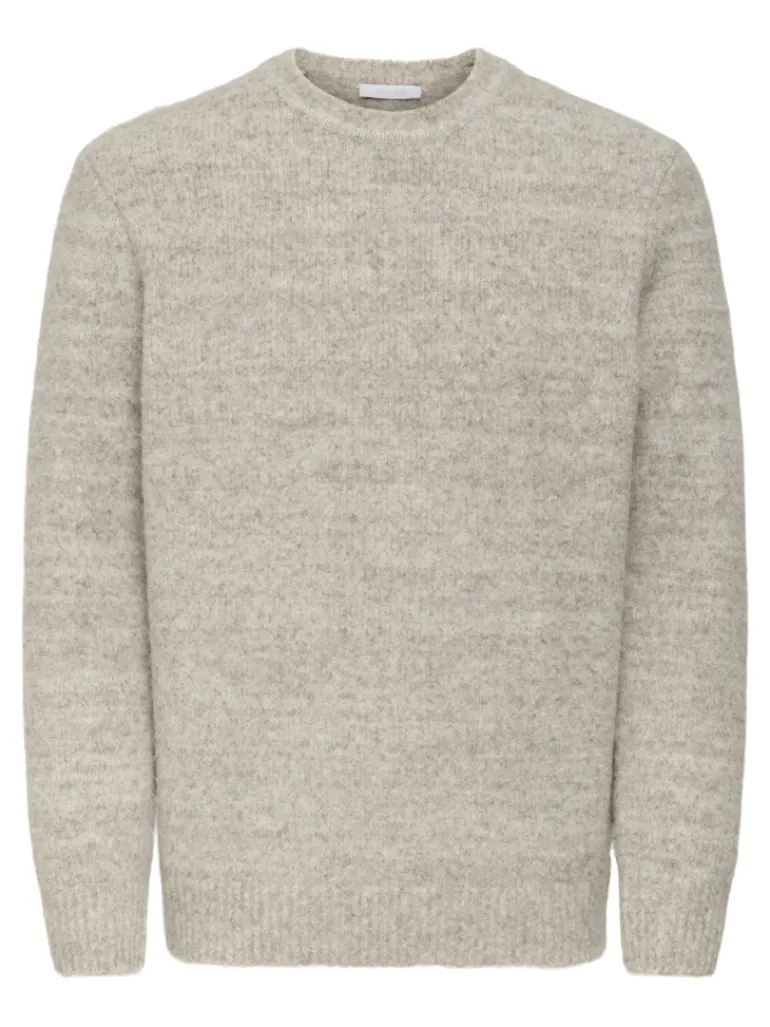 ONSBAY REG LS CREW KNIT turtledove
