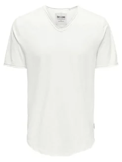 ONSBENNE LONGY V-NECK SS TEE NOOS bright white