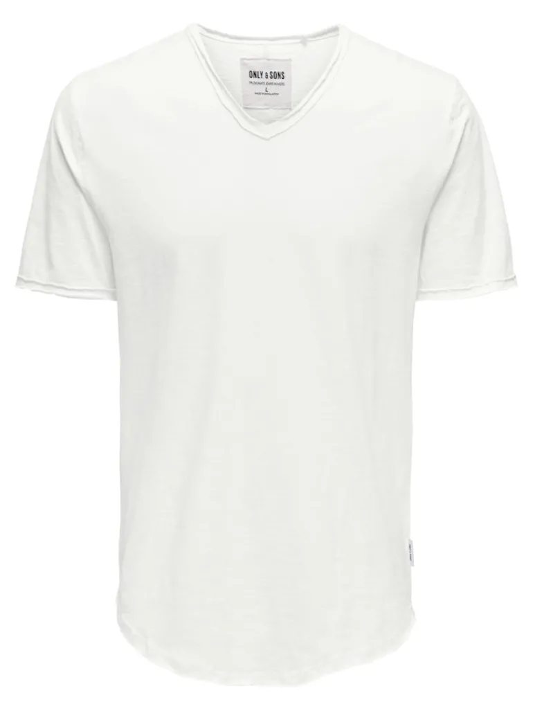 ONSBENNE LONGY V-NECK SS TEE NOOS bright white