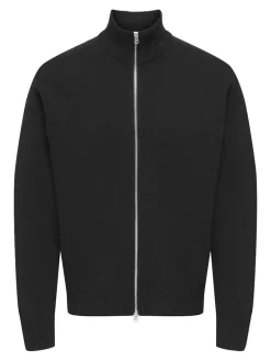 ONSBLAKE DS HIGH NECK CARDIGAN KNIT NOOS black