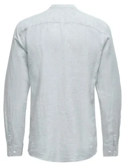 ONSCAIDEN LIFE LS LINEN BLEND MAO NOOS cashmere blue