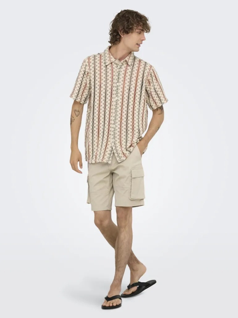 ONSCAM STAGE CARGO SHORTS 6689 LIFE NOOS silver lining