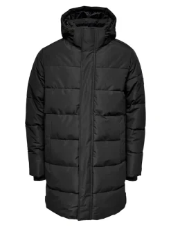 ONSCARL LIFE LONG QUILTED COAT OTW NOOS black