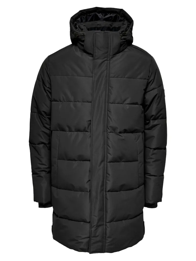 ONSCARL LIFE LONG QUILTED COAT OTW NOOS black