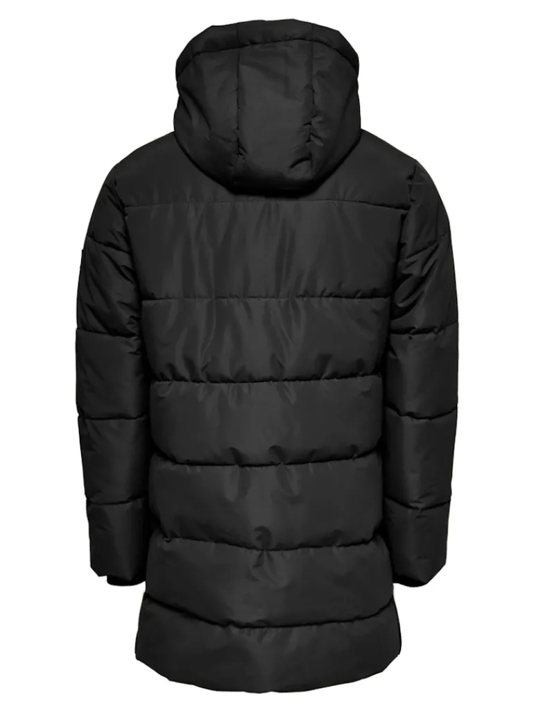 ONSCARL LIFE LONG QUILTED COAT OTW NOOS black