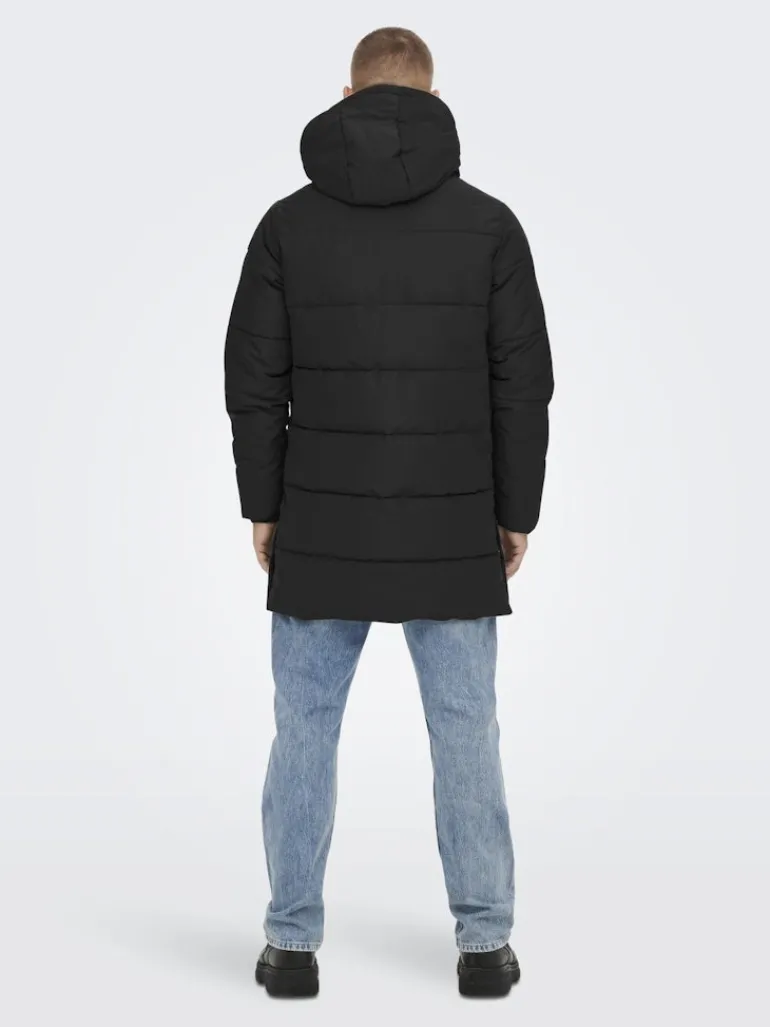 ONSCARL LIFE LONG QUILTED COAT OTW NOOS black