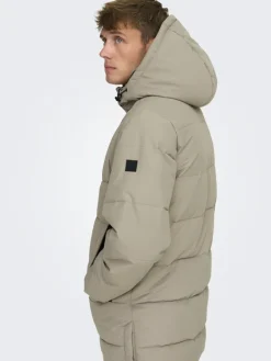 ONSCARL LIFE LONG QUILTED COAT OTW NOOS desert taupe