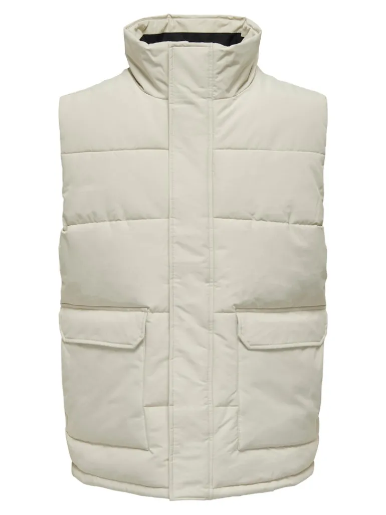 ONSCARL LIFE QUILTED VEST OTW silver lining