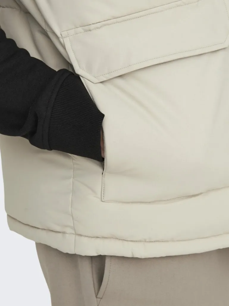 ONSCARL LIFE QUILTED VEST OTW silver lining