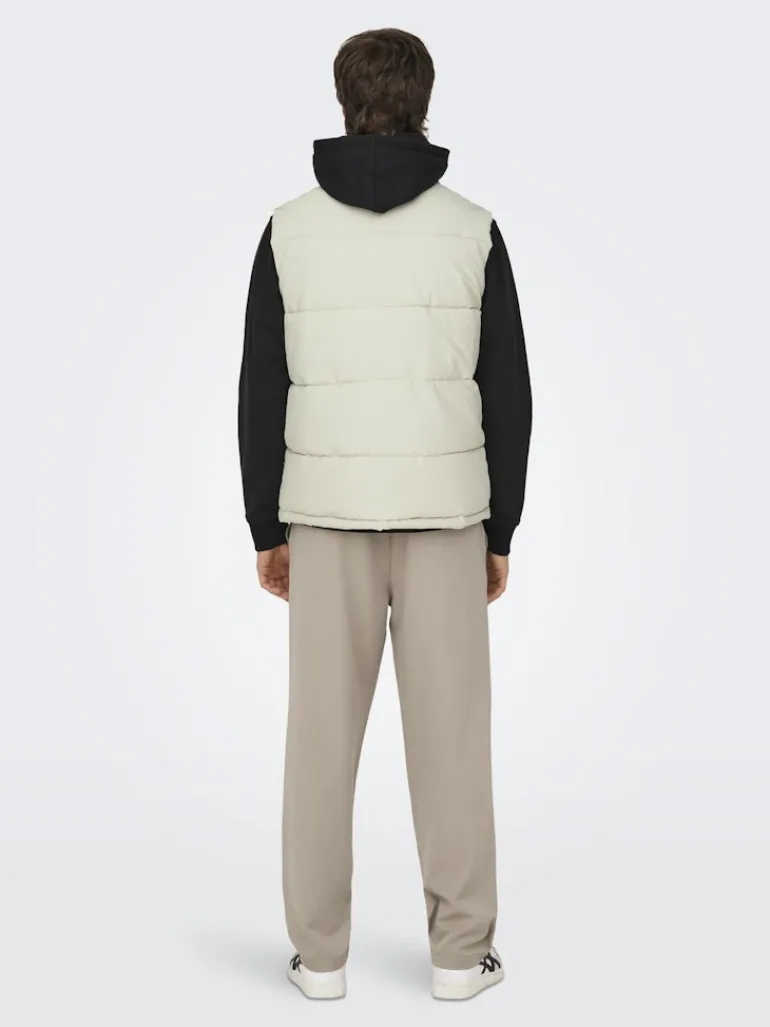 ONSCARL LIFE QUILTED VEST OTW silver lining