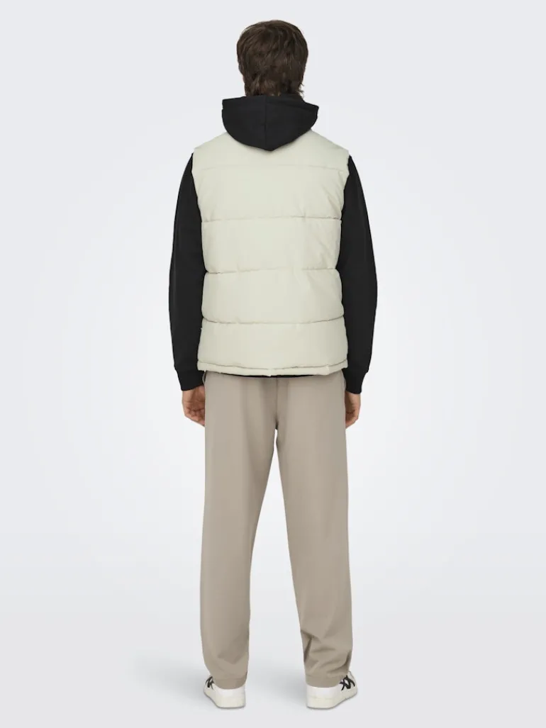 ONSCARL LIFE QUILTED VEST OTW silver lining