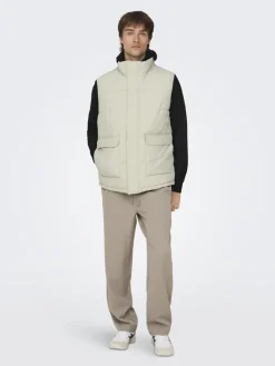 ONSCARL LIFE QUILTED VEST OTW silver lining