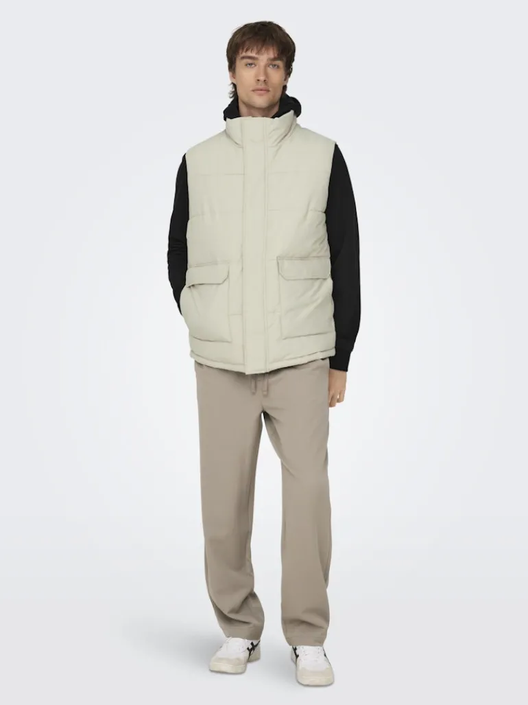 ONSCARL LIFE QUILTED VEST OTW silver lining