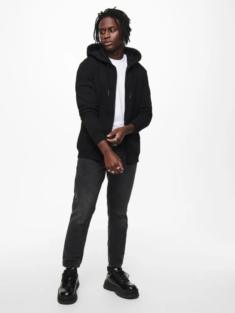 ONSCERES ZIP THR. HOODIE SWEAT NOOS black