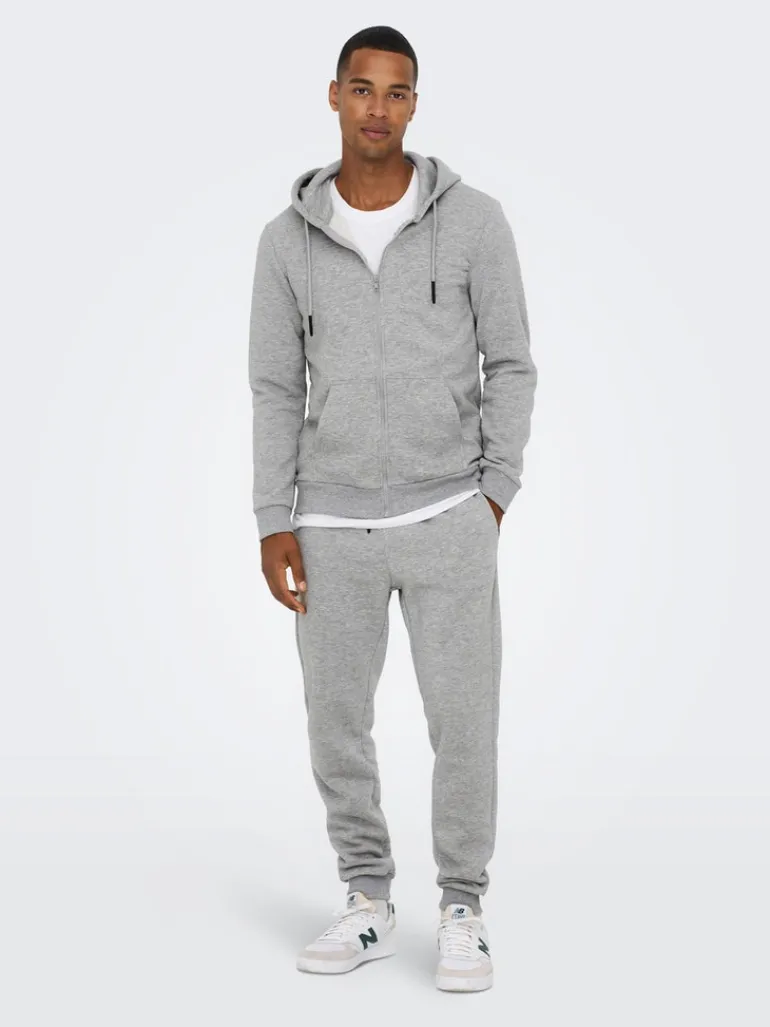 ONSCERES ZIP THR. HOODIE SWEAT NOOS light grey melange