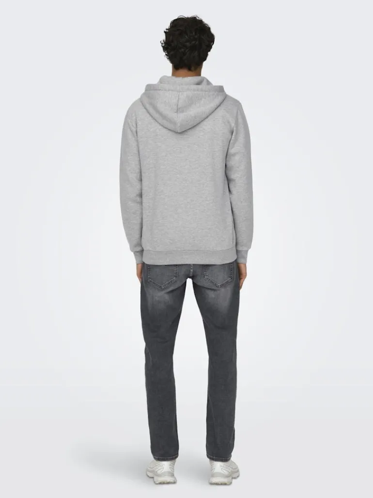 ONSCERES ZIP THR. HOODIE SWEAT NOOS light grey melange